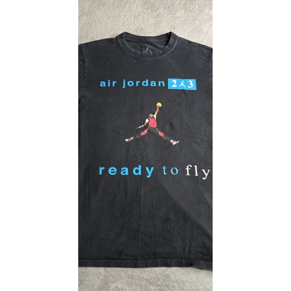 Jordan Shirt Men's XL Black Ready To Fly Air Michael 23 Jumpman Photograph